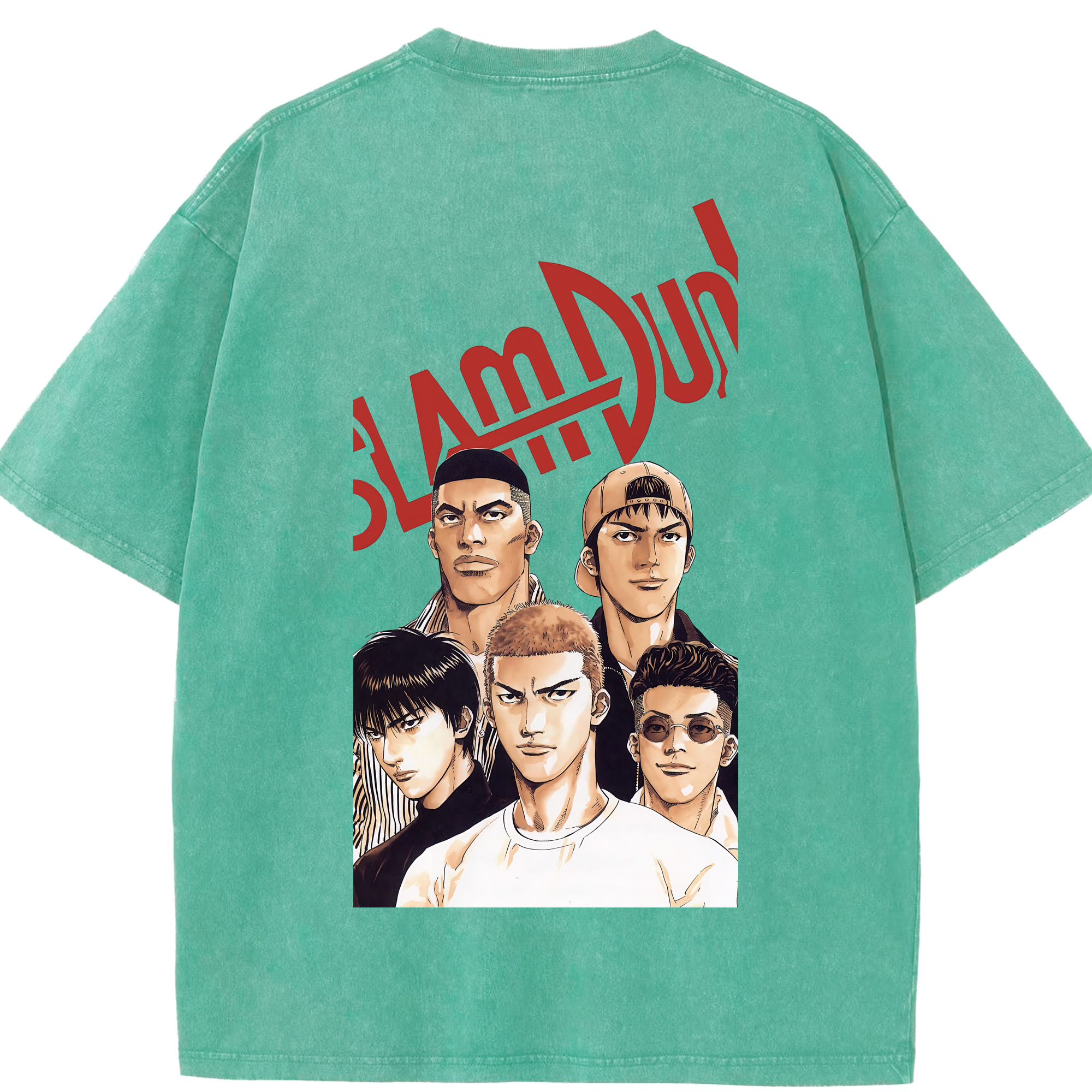 （画像用） SLAM DUNK／スラムダンク 綿100% ヴィンテージ風 半袖Tシャツ（背面プリント）